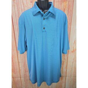 FootJoy FJ Mens Blue Striped Lisle‎ Polo Shirt Size XL
